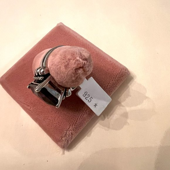 Large Square Cut Amethyst Ring in 925 Silver Artisan - NWT, Size 7 - Picture 6 of 10